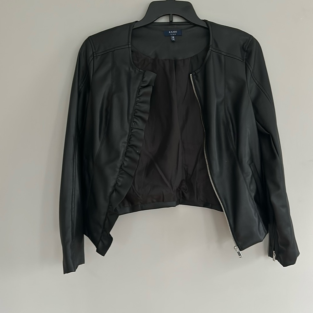 Kaari Blue Black  Motorcycle Biker Style Jacket Womens Medium